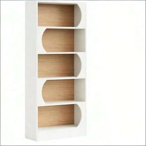 Freestanding Display Stand, 5-Tier Shelf, Family Bookcase (Shelf Only) - White - View 1
