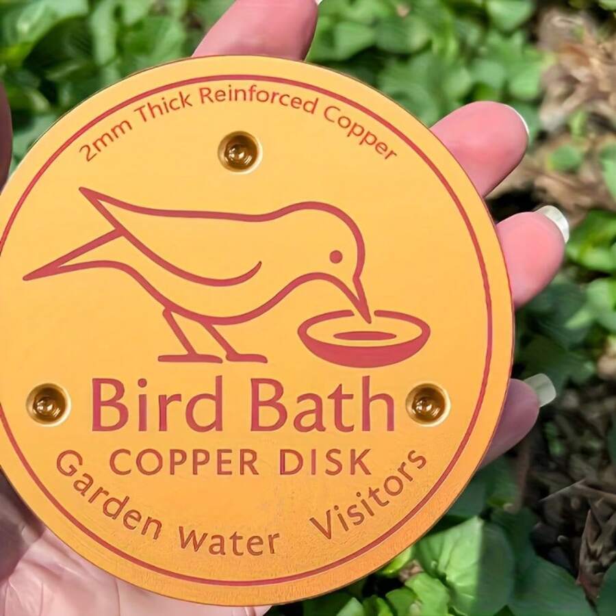 1/2PCS Bird Bath Copper Plate, 2mm Thick Reinforced Copper Cleaning Plate, Used For Bird Bath, Three-Point Support Ensures Year-Round Clean Water, Compatible With All Outdoor Bird Bath Bowls - 1pcs - View 1