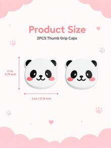2pcs Panda Silicone Joystick Caps, Fit For Nintendo Switch/Switch OLED Controller, Non-Slip Thumb Stick Covers, Soft Comfortable Grip, Easy To Install Cartoon Panda Gaming Accessories, Caps Only, No Console Included - View 5