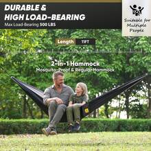 Camping Hammock With Mosquito Net - 黑紅 - 查看 10