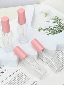 18ml 粉色弧形唇彩空瓶附漏斗與塞子，可重複使用 DIY 化妝容器，適用於唇彩與液體口紅，大容量唇彩管、唇油分裝管，旅行唇彩收納，適合美妝愛好者與 DIY 愛好者，適用於自製化妝品、旅行與日常使用，美式時尚波浪設計附實用配件 - 彩色 - 查看 4