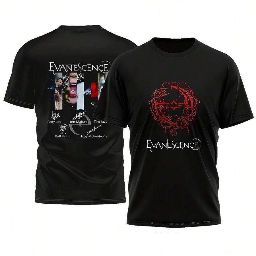 Evanescence US And UK 2026 World Tour Signatures T-Shirt - Black - View 1