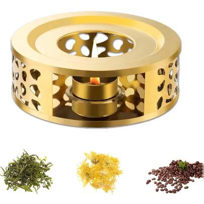 1 pieza Calentador de té de acero inoxidable para escritorio, estufa de aislamiento, fabricante de té para exteriores, adecuado para hervir té, mantener el té caliente, calentar café