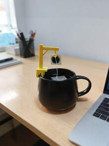 2个创意迷你仙鹤造型茶包架，独特艺术桌面摆件，精致工艺，栩栩如生的仙鹤造型，实用收纳装饰，节省空间的桌面配件，适用于厨房和茶室装饰，便携轻巧，时尚家居桌面摆件 - 黃色 - 查看 4