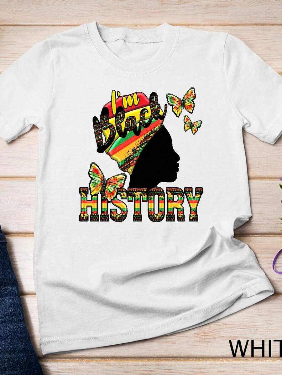Celeb1rating Black Heritage T-Shirt/Sweatshirt: Embracing Our History And Culture Proudly. 220g Pure Unisex Cotton. Ideal Weight For All Seasons, Suitable For Men And Women. Durable, High-Quality Fabric That Is Soft To The Touch And Long-Lasting. Breathable Top. Suitable For Spring And Summer, Holidays, Mother's Day, And Independence Day. - 白色 - 查看 1