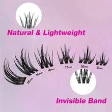 VEYESBEAUTY VB-Camellia Cluster Lashes Individual Eyelash Extensions Multi-Layered Lashes Delicate Artificial Mink Eyelashes Beginner's Trick: 5-Second DIY Eyelash Extensions In Various Lengths For Self-Application At Home - View 4