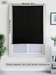 1pc Solid Color Semi-Sheer Pleated Curtain, Lightweight Pleated Curtain With No Drill Holes, Semi-Transparent Solid Color Pleated Curtain, Temporary Blackout Curtain, Adhesive Pleated Curtain, Easy To Cut And Install, Classic Minimalist Design, Suitable For Study, Living Room, Bedroom, Bathroom And Other Windows - Multicolor - View 28