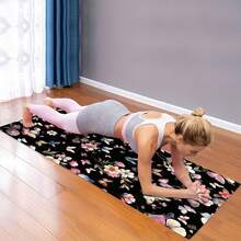 1 pieza Esterilla de yoga de 71*22 pulgadas, disponible en varios patrones, antideslizante y duradera, extra ancha y gruesa, adecuada para yoga en casa y para principiantes - Multicolor - Ver 13