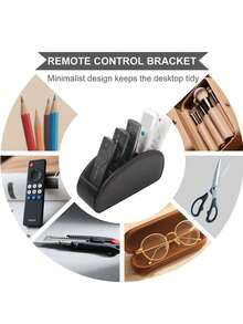 5-Slot Remote Control Organizer Tray, Multifunctional Desktop Storage Box, Makeup Organizer - Remote Control Holder Suitable For TV, Media Players, Pens, Glasses And Small Items - Space-Saving Desktop And Bedside Caddy (For Office) - Multicolor - View 2