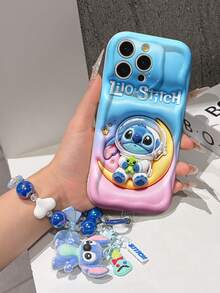 Disney Lilo & Stitch Phone Case With Stitch Charm And Stitch Lanyard - Cute Stitch Protective Case With Astronaut And Moon Gradient Design, Equipped With Delicate Stitch Decorative Lanyard And Beaded Bracelet For Easy Carrying, Compatible With IPhone 17, 16, 15, 14, 13, 12, 11 Pro Series, Ideal For Birthdays, Holidays, Anniversaries, Graduation Gifts, Or Any Special Occasion To Surprise Family, Friends, Classmates, And Loved Ones. - 白色 - 查看 6
