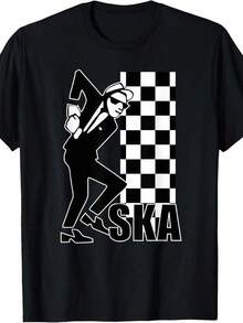 1 pieza Camiseta de manga corta de cuello redondo holgada unisex de 180g, 100% algodón puro transpirable y suave, estilo Y2K Bababask con estampado gráfico moderno, ideal para mujer y hombre, perfecta para uso diario, festivales, conciertos y todas las estaciones - Negro - Ver 1