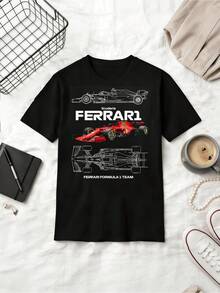 F1 Team T-shirt i bomull med klassisk bilmotiv - Svart - Visa 6