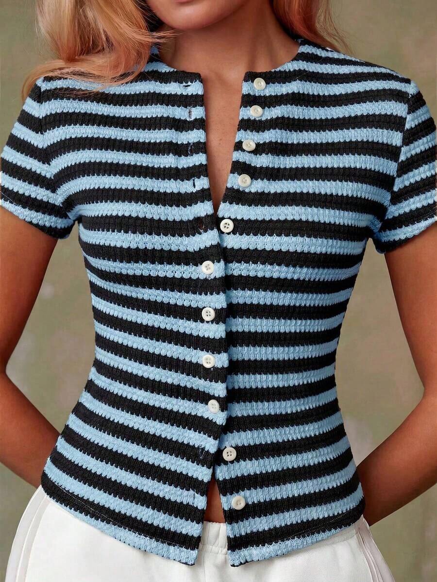 Cárdigan rojo casual para mujer - Azul - Ver 1