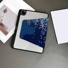 Flower A Blue Ombre Floral Print 360° Rotatable Tablet Case With Pen Holder Compatible With Ipad 11(A16 2025), Auto Sleep/Wake Function/Compatible With Xiaomi5/5PRO/6/6PRO/7/7PRO, Compatible With Huawei Matepad, Compatible With Honor Pad - Multicolor - View 8