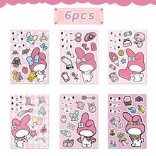 SANRIO 三麗鷗 My Melody DIY 臉部與裝飾貼紙組，提供 6/12/18/24 片套裝，包含可更換的臉部元素、配件與趣味圖案。由光滑易撕的乙烯基材質製成，柔和粉色調與清晰印花，非常適合派對贈品、手帳客製化以及粉絲的趣味創意活動。 - 多款 - 查看 5