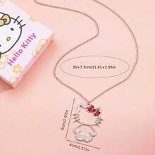 SANRIO 1件可爱KT猫项链，镶钻小猫吊坠项链，日式风格 - 01 - 查看 4