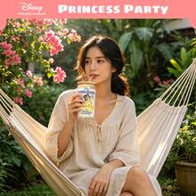 [Sản phẩm được cấp phép chính thức] Ly thủy tinh hình lon bia Công chúa Disney 16oz kèm nắp tre và ống hút - Ariel, Belle, Rapunzel, Jasmine, Tiana, Moana, Cinderella, ly cà phê đá, đồ uống hình lon bia cổ tích, quà tặng cho phụ nữ và bé gái - Nhiều màu - Xem 6
