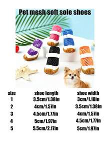 Zapatos de malla transpirable y suela blanda para mascotas, zapatos para caminar al aire libre para mascotas a prueba de agua y antideslizantes, zapatos ligeros para correr al aire libre para mascotas con suela de goma elástica y suave, antideslizante y resistente al agua, artículos para mascotas - Multicolor - Ver 3
