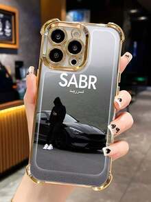 Funda para teléfono con borde galvanizado y patrón SABR compatible con iPhone, cubierta protectora de estilo urbano para jóvenes. - Plateado - Ver 5