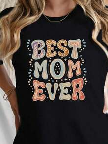 Camiseta Retro Pura para Mujer - Cuello Redondo Cómodo, Suave y Transpirable, Ropa Casual Lavable a Máquina, Versátil para Todo el Año - Negro - Ver 2