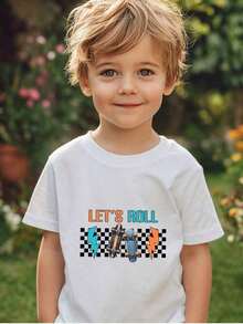 Camiseta Casual Blanca con Estampado S-Onic, Transpirable y Suave para Niños, S-Umwon Kids, Ropa de Verano para Adolescentes, Ropa para Niñas de 10 a 12 Años, Conjuntos de Pascua para Niños, Conjuntos de Verano para Niños, Playful Pals, Conjunto de Pascua para Niñas, 1 Pieza de Camiseta Blanca con Estampado de Cuadros para Niños, Cuello Redondo, Camiseta Casual de Algodón, Tejido de Punto de Elasticidad Media, Corte Regular para Niños y Niñas, Patrón de Alfabeto, para Primavera, Verano y Otoño, el Elegante Gráfico S-Onic Decora Esta Sencilla Camiseta Blanca para Niños. Tela suave de alta calidad y mano de obra fina, duradera para el uso diario de los niños. Regalos Personalizados, Regalos de Pascua para Niños, Regalos Especialmente Preparados para Fans de S-Onic, Recuerdos de Fiesta para Niños, Regalos para Niños, Amigos y Familiares. - Blanco - Ver 1