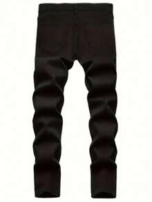 3-Pack Men's Solid Color Versatile Straight Leg Slim Fit Stretch Jeans - Multicolor - View 3