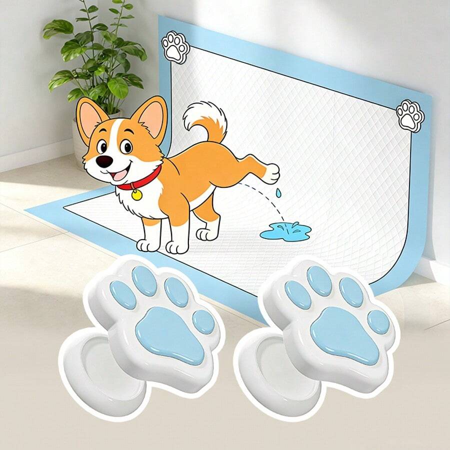 Hippyboyd 2pcs Dog Pee Pad Holder, Used To Fix Dog Toilet Paper Pads, Make Simple Dog Toilet, Self-Adhesive Dog Training Pee Pad Fixator