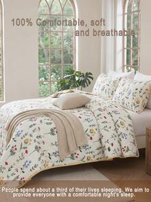 Bộ ga trải giường phong cách Bohemian cổ điển, in hoa, gồm 2/3 món, chất liệu sợi polyester, bao gồm 1 ga trải giường và 1/2 vỏ gối, phù hợp cho phòng ngủ gia đình, trang trí bốn mùa, tạo không gian phòng ngủ mùa xuân/hè, ga trải giường nhẹ, thoáng khí, phong cách cổ điển. - Nhiều màu - Xem 5