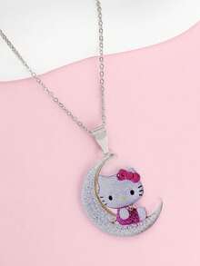 SANRIO 1件优雅可爱的亚克力KT猫吊坠项链，百搭日常佩戴 - 彩色 - 查看 3