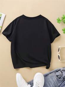 Women's T-Shirts, Summer Tops. Rock Music Festival Spirit: Express Your Love Of Music In Fashion - Casual Summer Printed T-Shirt With A Round Neck For Girls. Cotton T-Shirt For Women. - Black - View 2