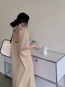 Women Long Dresses - Khaki - View 3