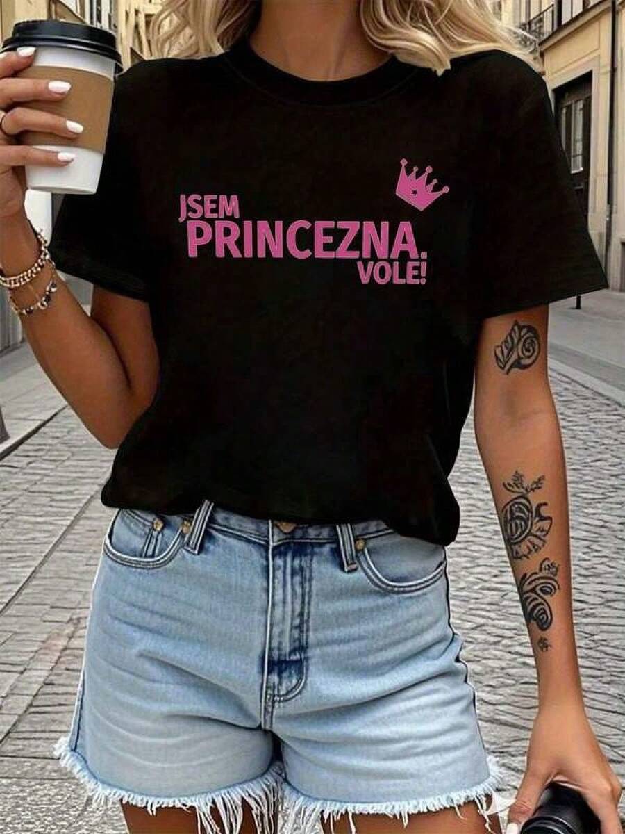 1 pieza Camiseta de manga corta de cuello redondo holgada unisex de 180g, 100% algodón puro transpirable y suave, estilo Y2K Bababask con estampado gráfico moderno, ideal para mujer y hombre, perfecta para uso diario, festivales, conciertos y todas las estaciones - Negro - Ver 1