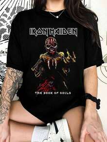 I-IronS M-MaidenS "The Book Of Souls" Heavy Metal T-Shirt With Album Art - Black - View 1