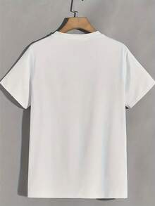 Women's Short Sleeve T-Shirt With Lemon Print - Soft Cotton-Like Fabric, Lemon Slice And Leaf Design, Loose Fit With Dropped Shoulders, Casual All-Season Top With Lemon And Lime Fruit Pattern (White) For Summer Outfits, Picnic, Beach - Machine Washable - 白色 - 查看 2
