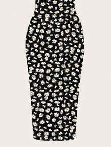 Vestido camisero de Body entero minimalista y casual con estampado de margaritas, adecuado para el verano - Multicolor 8 - Ver 4