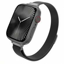 Dây đeo lưới từ tính Milanese mỏng cho 40mm 41mm 38mm 42mm 44mm 45mm 49mm 46mm, chất liệu thép không gỉ, tương thích với Series 10 9 8 7 6 5 4 3 2 1 Ultra SE - màu đen - Xem 12