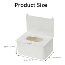 Flushable Wipes Box Dispenser Compatible, Keeps Wet Tissue Clean And Fresh, Refillable Wet Wipes Container, Wipe Holder For Baby And Adult, With Non-Slip Base, Easy Open Sealing Design Lid, For Home - Trắng - Xem 2