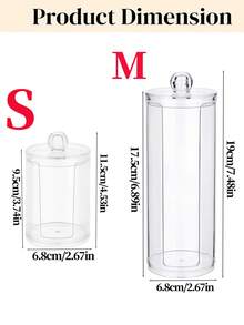 1/2pcs Acrylic Makeup Organizer Box, Removable Lid Cotton Pad Storage Jar, Convenient Opening For Easy Access, Makeup Sponge And Hair Accessory Holder, Jewelry Storage Container, Suitable For Bathroom, Bedroom Vanity, Home Decor - Multicolor - View 10