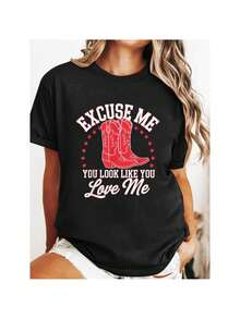 Dam-T-shirts - Svart - Visa 1