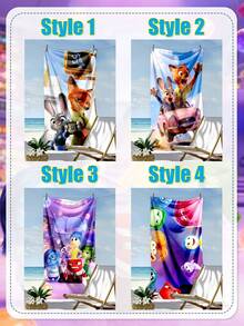 Khăn tắm biển sưu tầm Disney Crossover, featuring Zootopia & Joy, Sadness, Anger, Disgust & Anxiety, các nhân vật, khăn microfiber cao cấp dành cho người hâm mộ, một món đồ không thể thiếu cho mọi fan chân chính. Bốn thiết kế độc đáo nắm bắt được tinh thần của cả hai thế giới: một cảnh ký ức mộng mơ, một bức tranh ghép cảm xúc đầy màu sắc, chuyến đi chơi kinh điển của Judy và Nick, và họa tiết huy hiệu cổ điển. - Khăn tắm biển - Xem 8