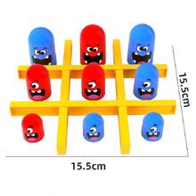 1pc Classic Red & Blue Matryoshka Tic Tac Toe Children's Educational Toy, 3+ Years Interactive Matryoshka Tic Tac Toe Set, Fun Big & Small Eating Game, Develop Thinking Two-Player Tabletop Game - Multicolor - View 10