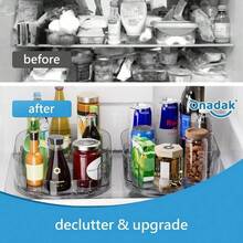 Transparent 360° Rotating Refrigerator Storage Rack/Shelf/Rotating Tray/Spice Rack, Saving Space, Suitable For Condiments, Sauces, Jams – Suitable For Refrigerators, Cabinets, Tables, Wardrobes - one-size - View 5
