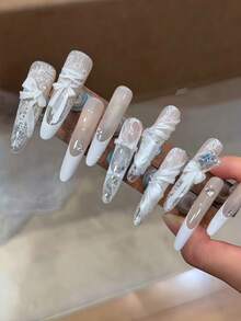 1 chiếc ruy băng nơ đa năng, khuôn làm móng nghệ thuật hình nơ 3D dễ thương, dụng cụ thiết yếu cho thợ làm móng. - Trong sáng - Xem 5