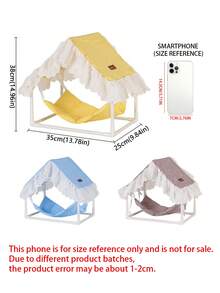 1pc Small Pet Hammock Tent, Guinea Pig Hideaway, Rabbit Hammock, Washable Small Animal Cage Shelter, Guinea Pig Tent, PVC Supported Rabbit Cage, Small Pet Supplies, Comfortable Breathable Sunshade Durable Easy To Clean, Perfect Gift For Your Furry Friends - A - View 2