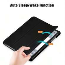 TenYide 书本式平板电脑保护套，多折叠支架设计，兼容 GalaxyTab/LenovoTab/LenovoXiaoxin PAD/LenovoIdea Pad/MatePad/HonorPad/XiaomiPad/RedmiPad 等平板电脑型号，皮革保护套也兼容 iPad A16 2025、Air 11/13、M3 2025、Mini 7 A17、Pro 2024、Air 11/13、M2 2024、Pro 11/13、M4 2024、Pro 12.9、7/8/9 代、10.2、10 代、10.9、Air 4/5、10.9、Pro 11、4/5/6 代、Mini 6，多角度折叠支撑，防摔防震 - 黑色 - 查看 5