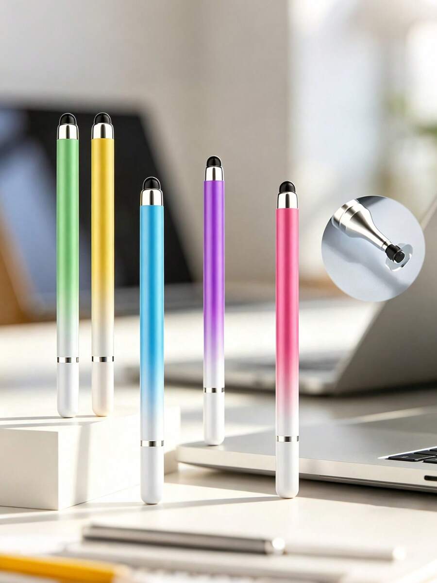 Dual-Tip Touch Pen - Gradient Color, Suitable For Smartphones & Tablets, Built-In Stand, Great For Artists And Creative Professionals