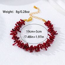 1 chiếc vòng chân san hô đỏ bất đối xứng thời trang, sáng tạo, phù hợp để đeo hàng ngày, đi biển, mọi dịp, quà tặng trang sức cho nữ. - Đỏ - Xem 7