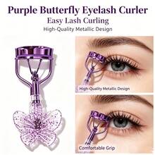Butterfly Eyelash Curler, Stainless Steel Lash Curler With 15pcs Refill Silicone Pads, No Pinch Pain-Free Design, Long-Lasting Natural Curl, Universal Fit For All Eye Shapes, Cute Glitter Handle, Professional Makeup Tool For Daily & Travel Use - Multicolor - View 5