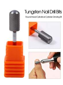 Round Top Barrel Tungsten Carbide Nail Drill Bit 1pc 3/32" Shank Manicure Tool For Acrylic/Gel Nail Removal Nail Surface Grinding & Shaping Nail Tools Salon And Home Use - Multicolor - View 8