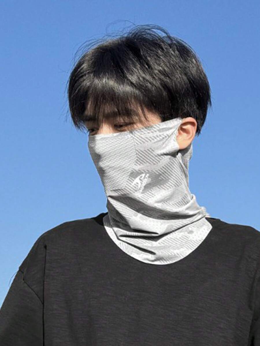 1 buah Masker Pelindung Matahari Gantung Telinga Pria, Penutup Leher Sutra Es Musim Panas untuk Bersepeda, Memancing, dan Aktivitas Luar Ruangan - MultiWarna - View 1